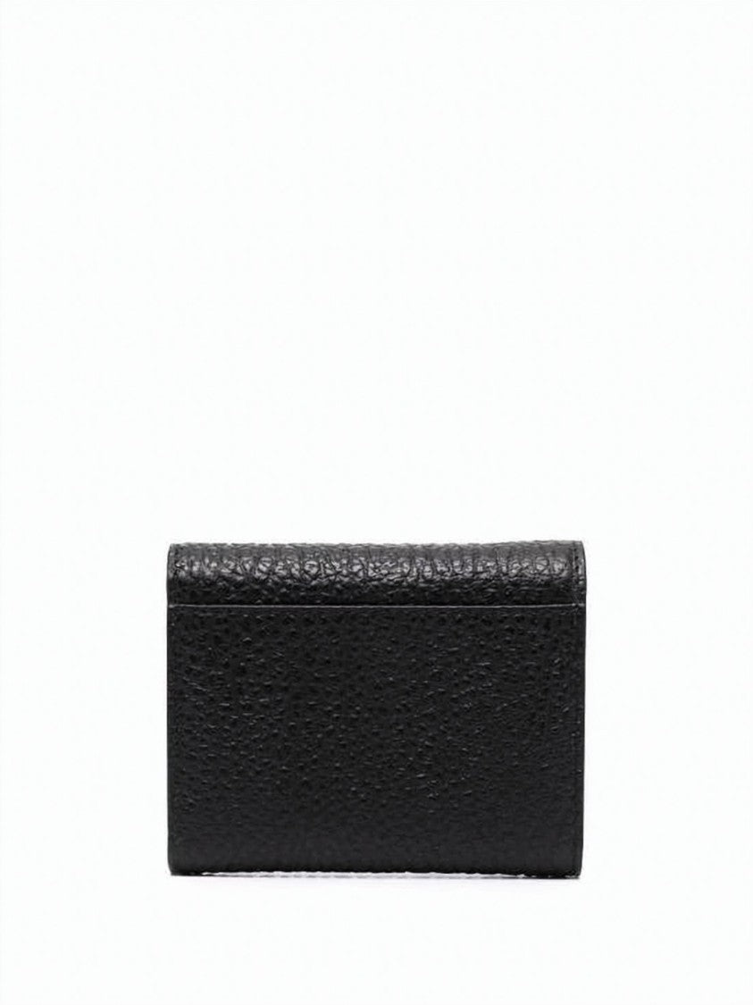 Maison Margiela Textured Calf Leather Trifold Wallet With Zippered Compartment