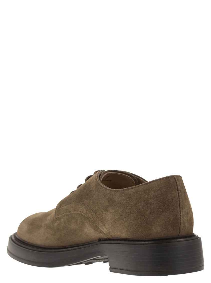 Tod's Brown Suede Lace-Up Derby Shoes