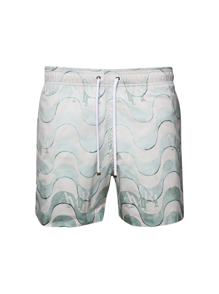 Amiri Staggered Swim Trunk Cerulean