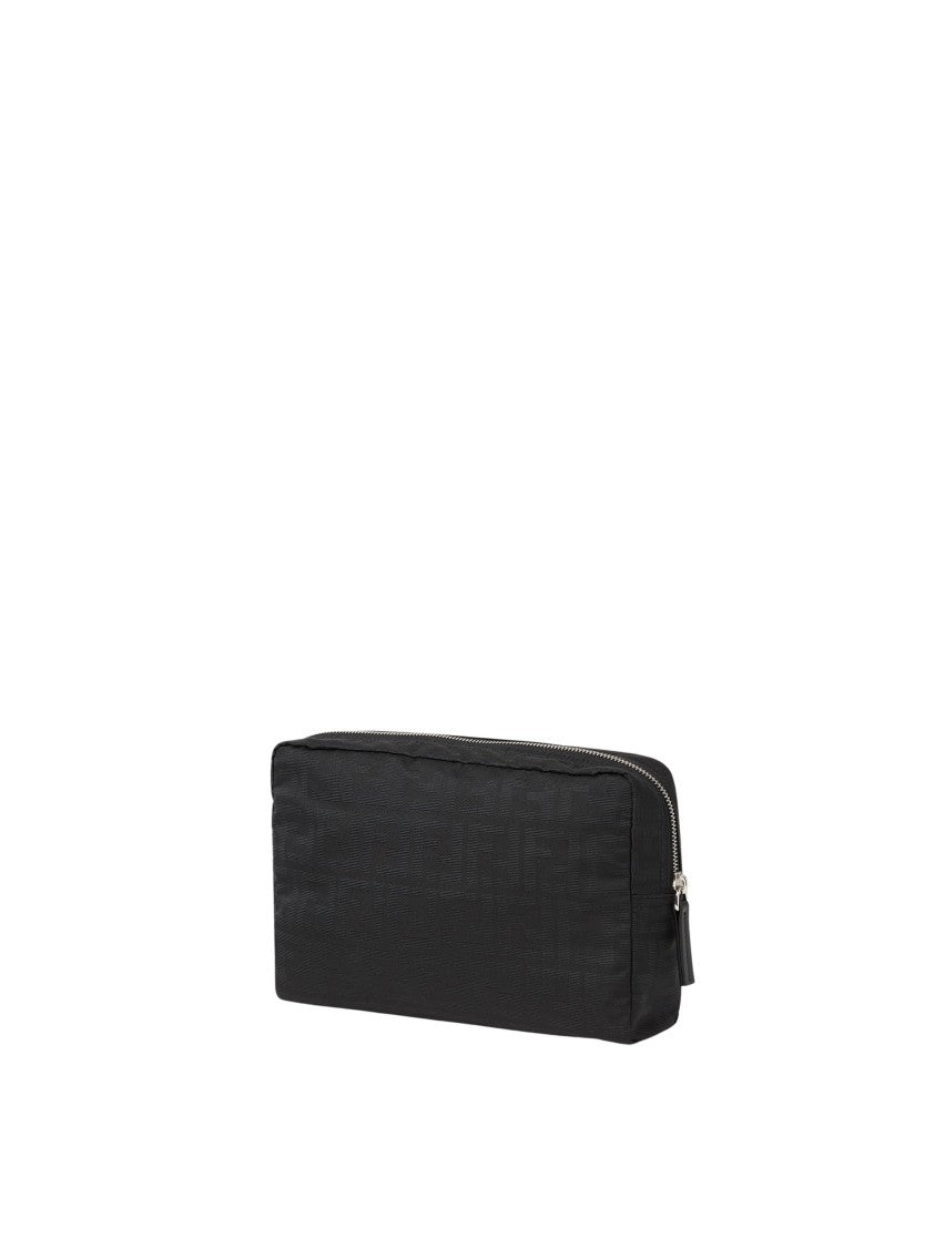 Fendi Beauty Medium Ff Black Embossed Pouch