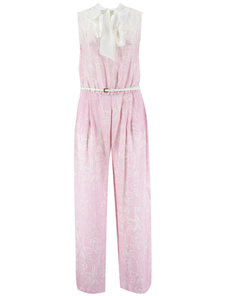 Ermanno Firenze Pink Lace Viscose Jumpsuit