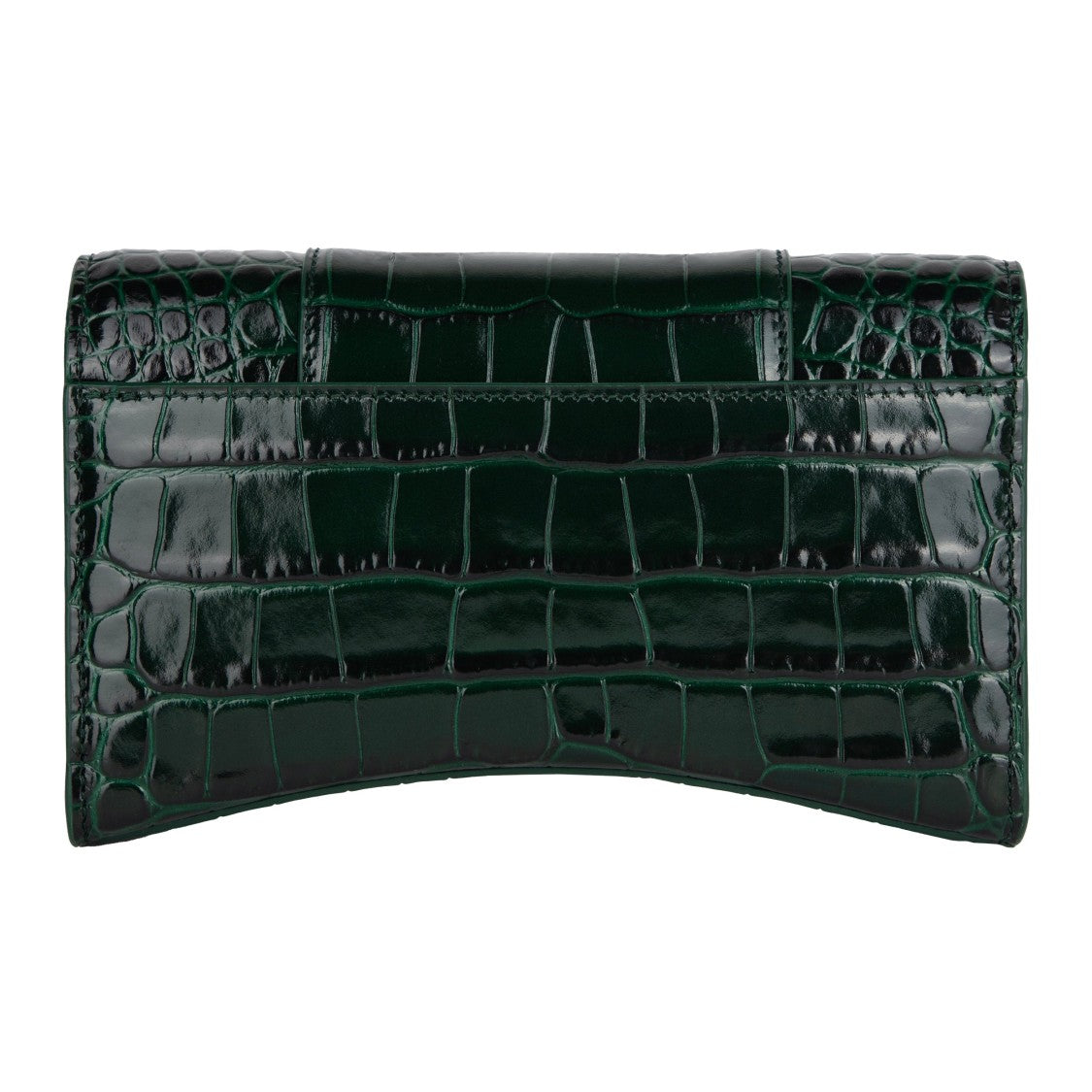 Balenciaga Hourglass Embossed Croco Wallet On Chain
