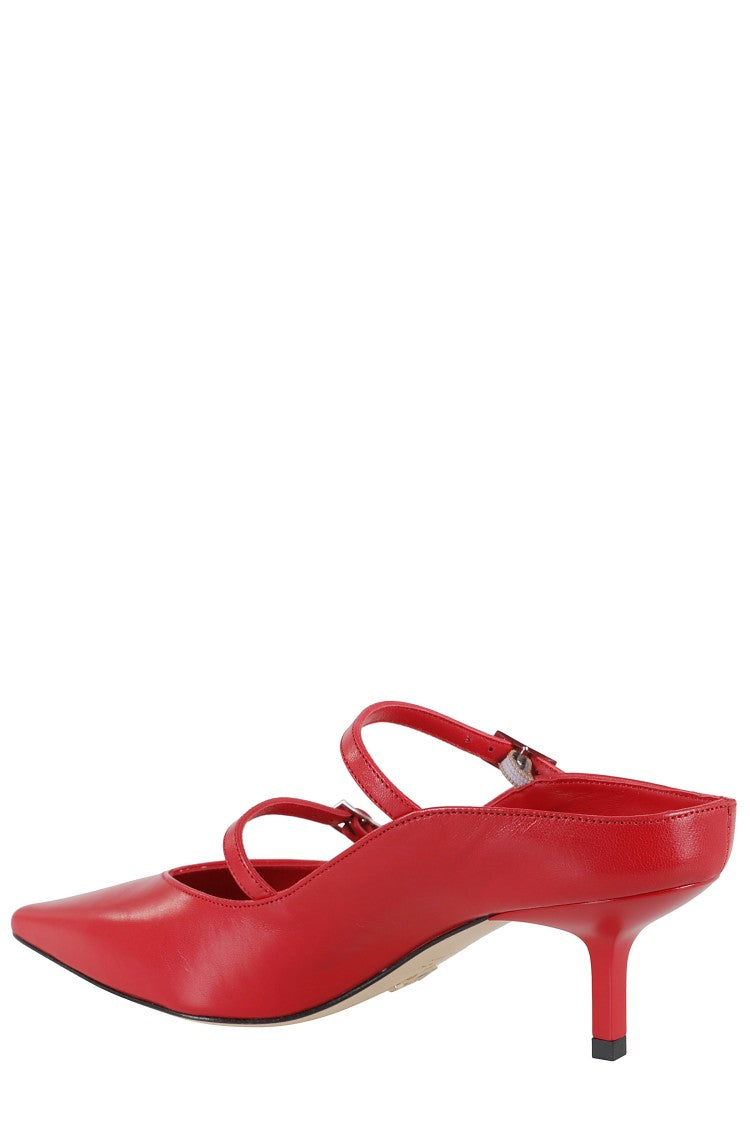 Giampaolo Viozzi Pointed Toe Nappa Pump With Double Strap Detail