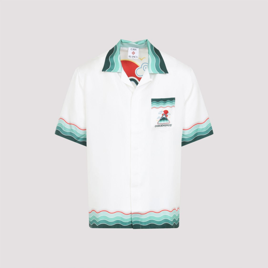 Casablanca Silk Short-Sleeved Shirt With Wave