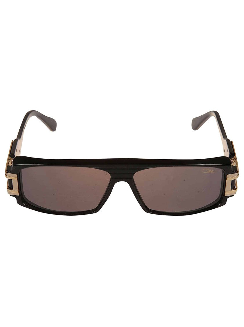 Cazal 164/3 Rectangular Sunglasses With Gold Accents And Dark Lenses