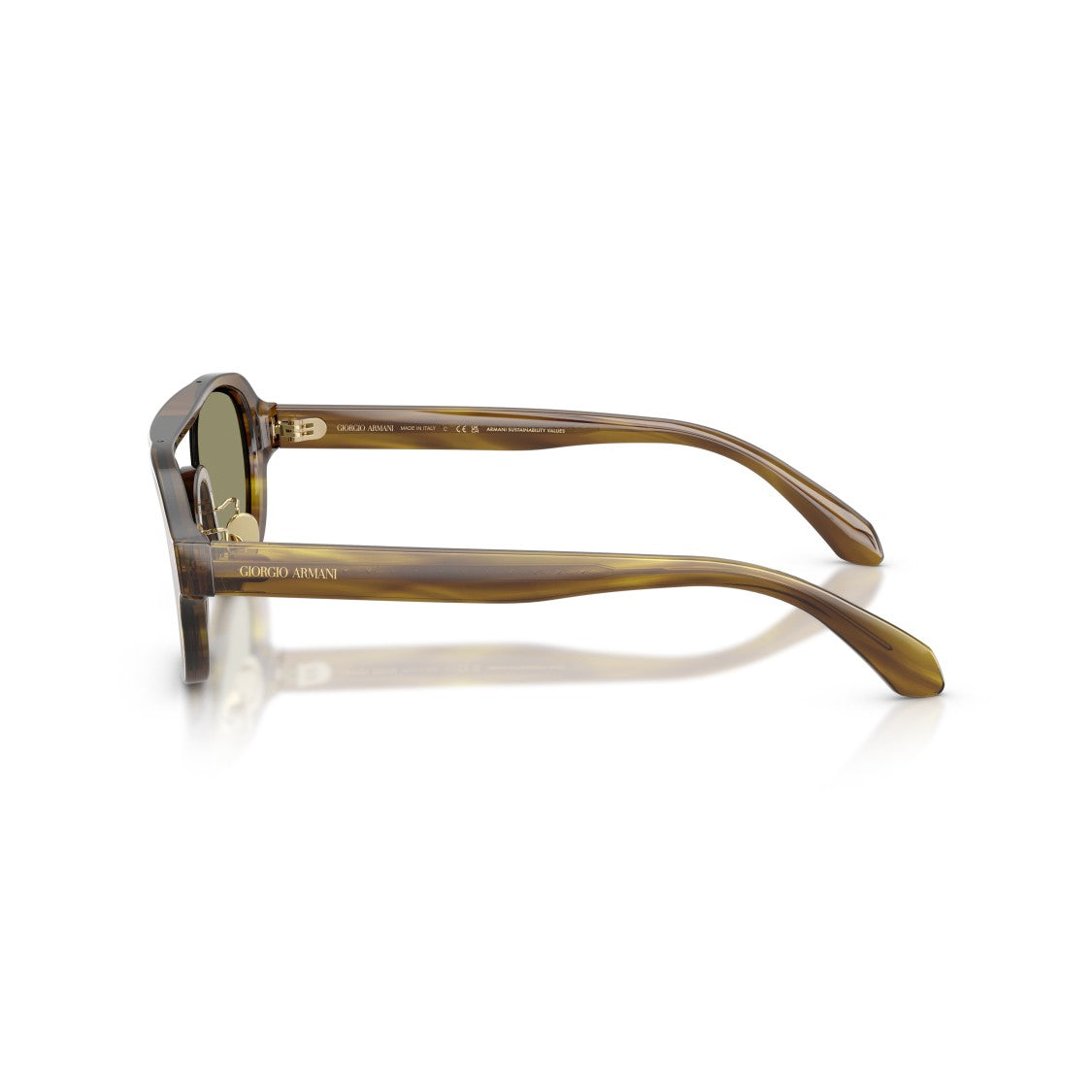 Giorgio Armani 0Ar8247 Translucent Brown Acetate Sunglasses With Olive Green Lenses