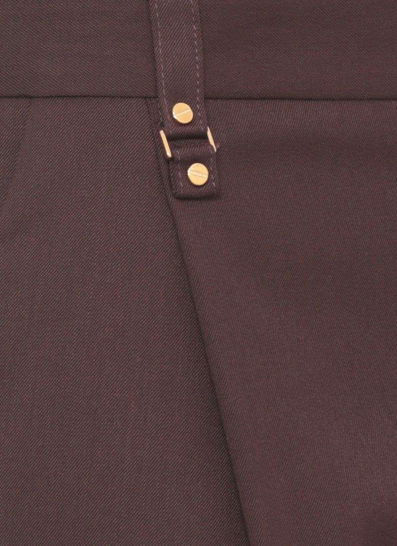 Elisabetta Franchi Brown Wool-Blend Drawstring Bermuda Shorts