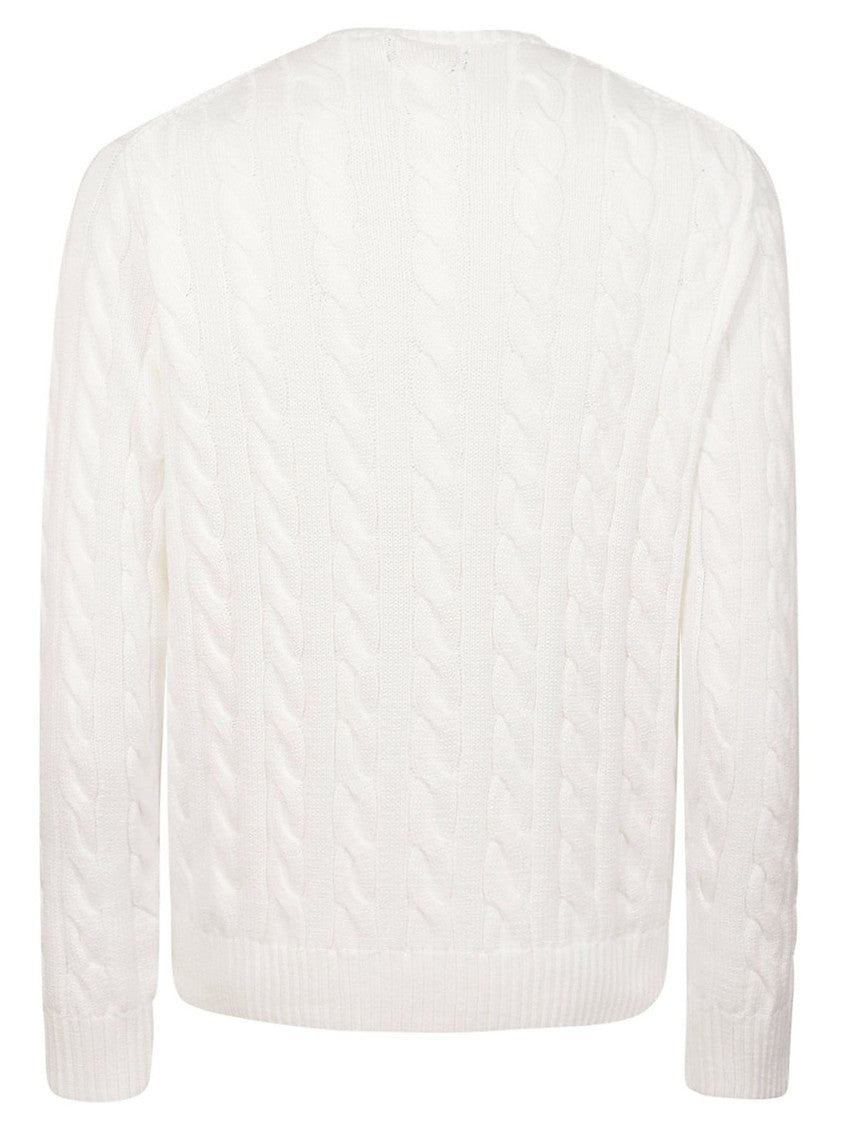 Polo Ralph Lauren White Cable-Knit Pullover