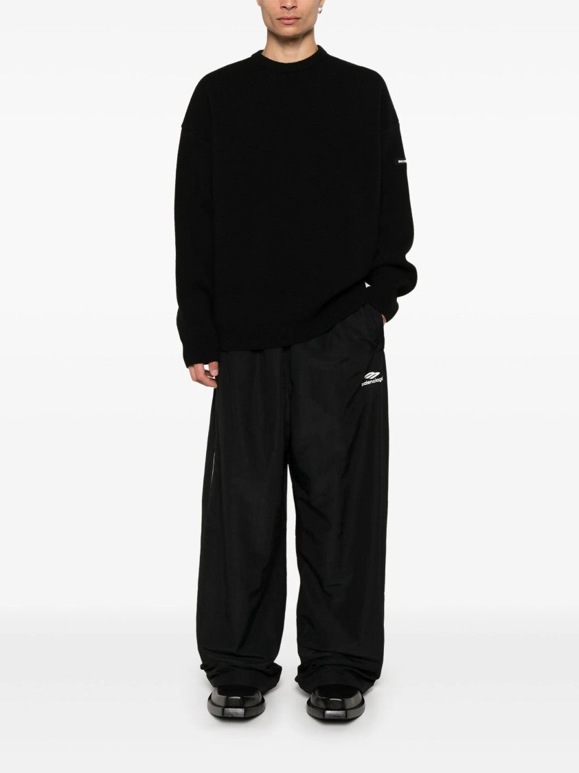 Balenciaga Black Relaxed Fit Crew Neck Sweater