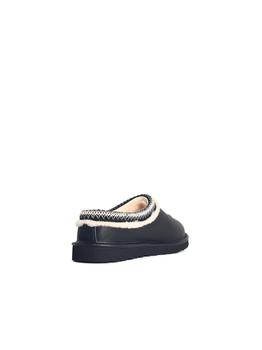 Ugg 'Tasman' Black Leather Slippers