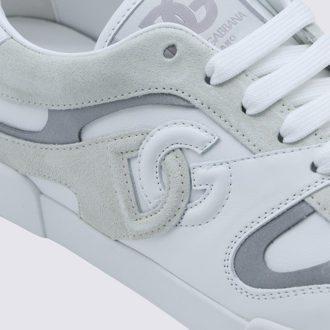 Dolce & Gabbana Low-Top Sneakers With Layered Panels And Embossed Logo