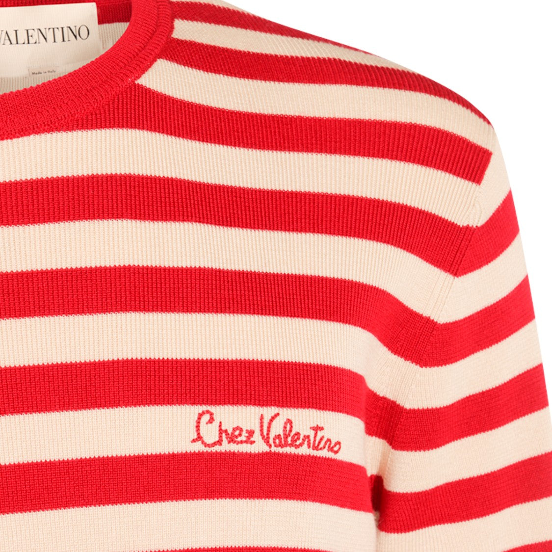 Valentino Red And White Cotton Knitwear