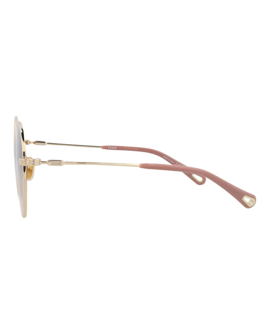 Chloé Round-Frame Metal Sunglasses
