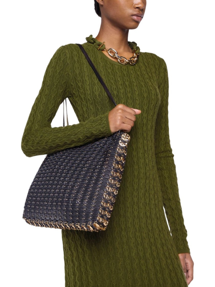 Rabanne Woven Black And Gold Shoulder Bag
