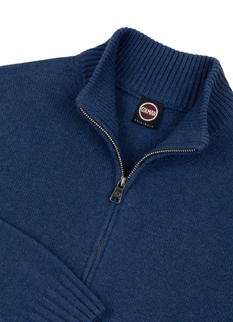 Colmar High Collar Zip Pullover In Cashmere