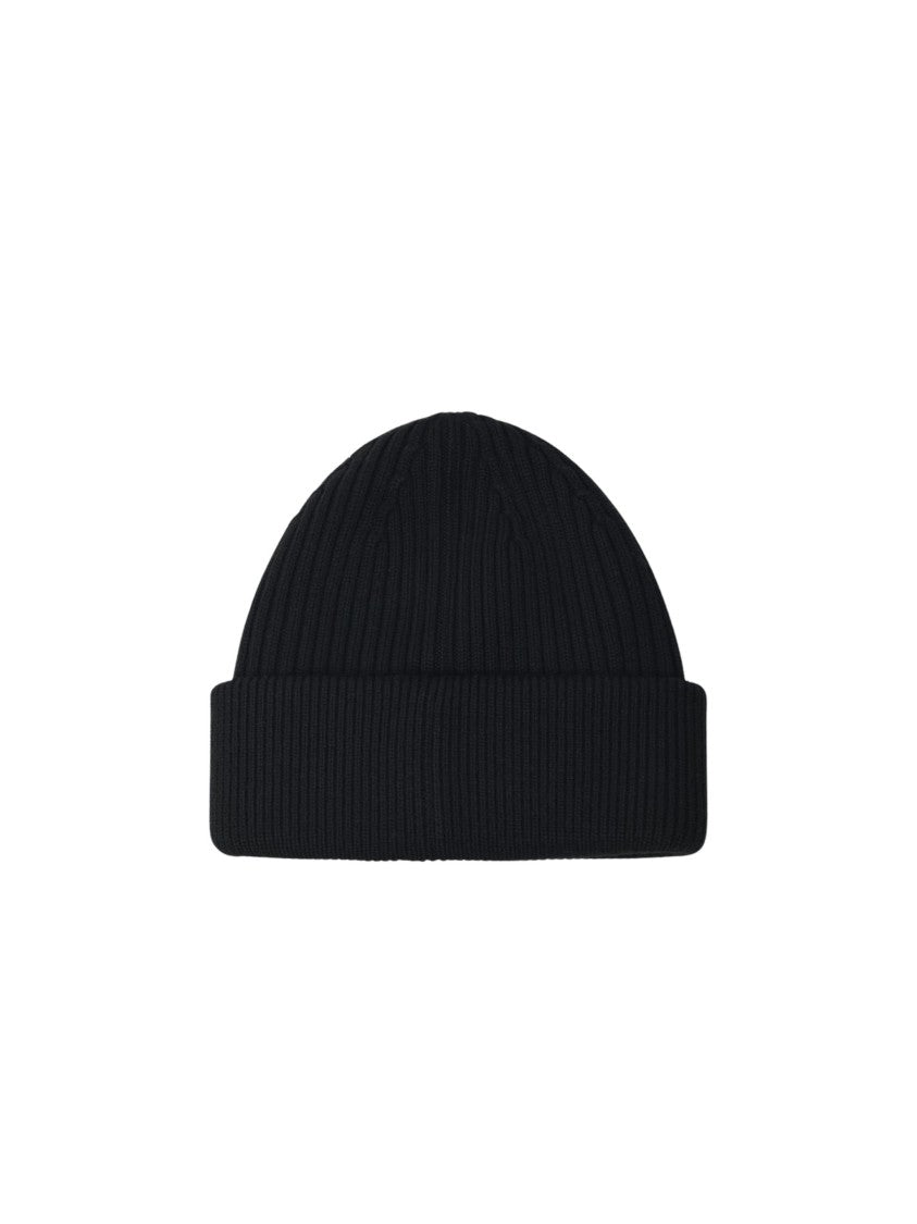 Dolce & Gabbana Ribbed Virgin Wool Logo Beanie Hat