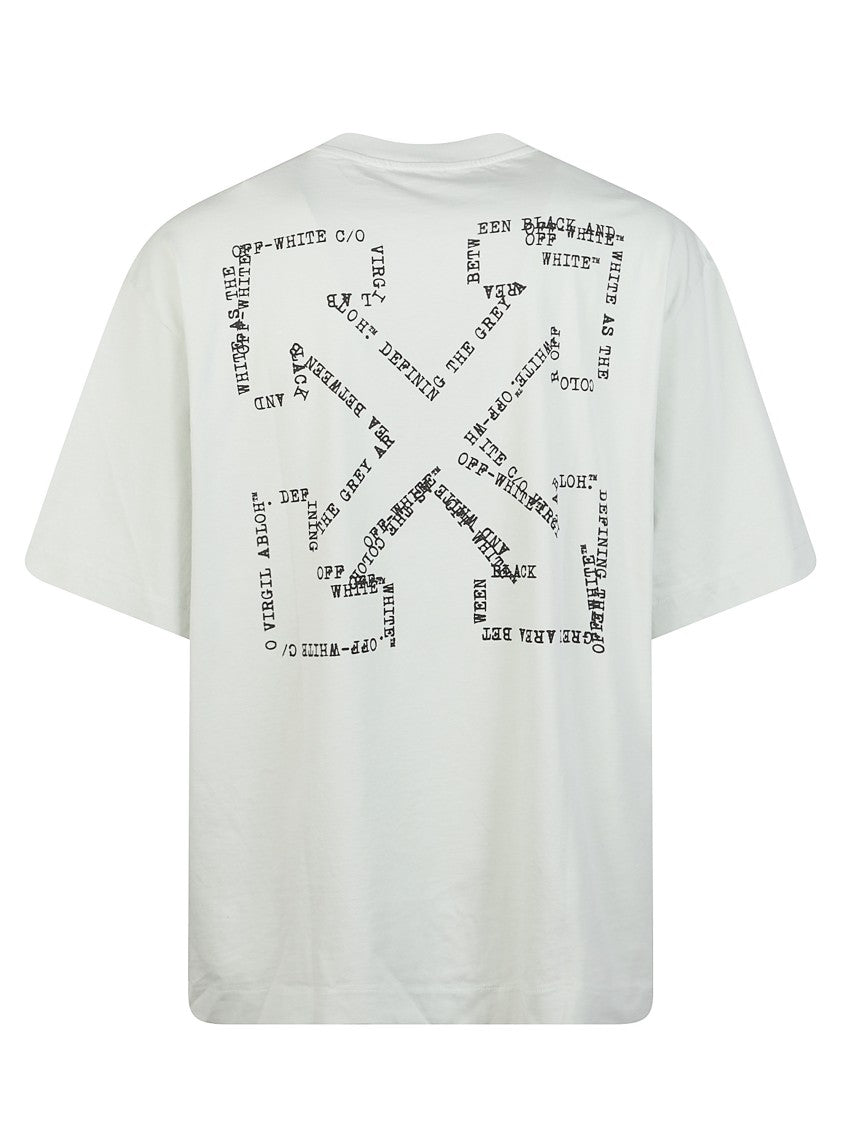 Off-White Aqua Green Heart-Side Print Cotton T-Shirt