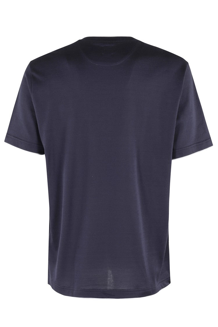 Eleventy Short-Sleeved Round Neck T-Shirt With Contrasting Accents
