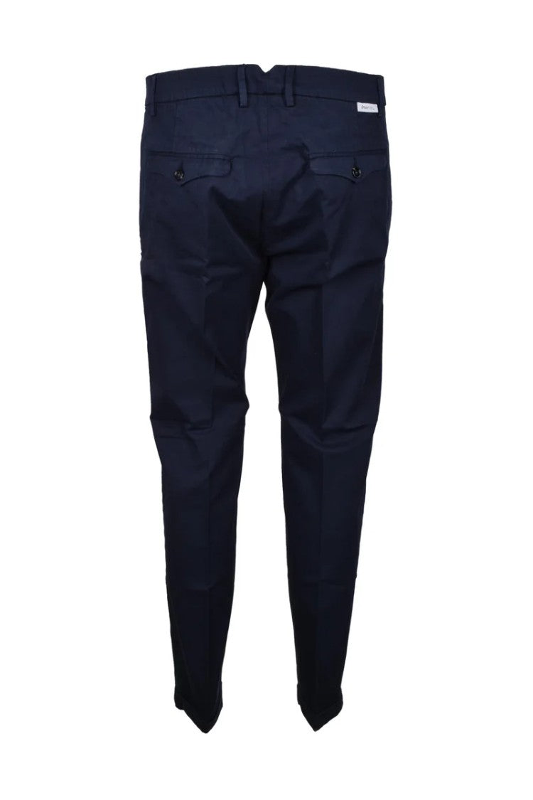 True Nyc Navy Blue Stretch Cotton Pants