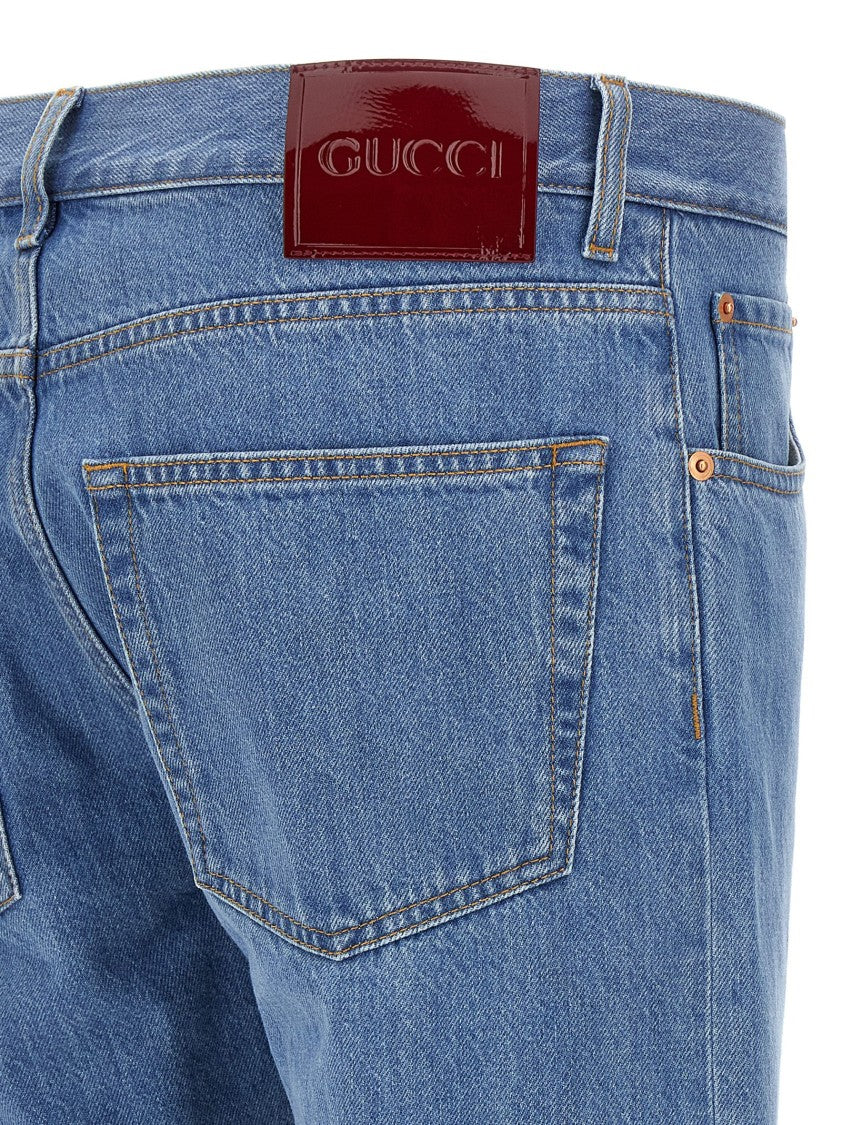 Gucci Straight-Leg Denim Jeans With Maxi Turn-Up