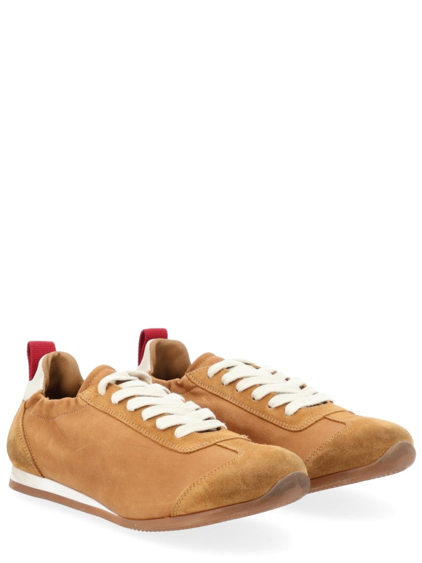 Uma Wang Tan Leather Suede Sneakers