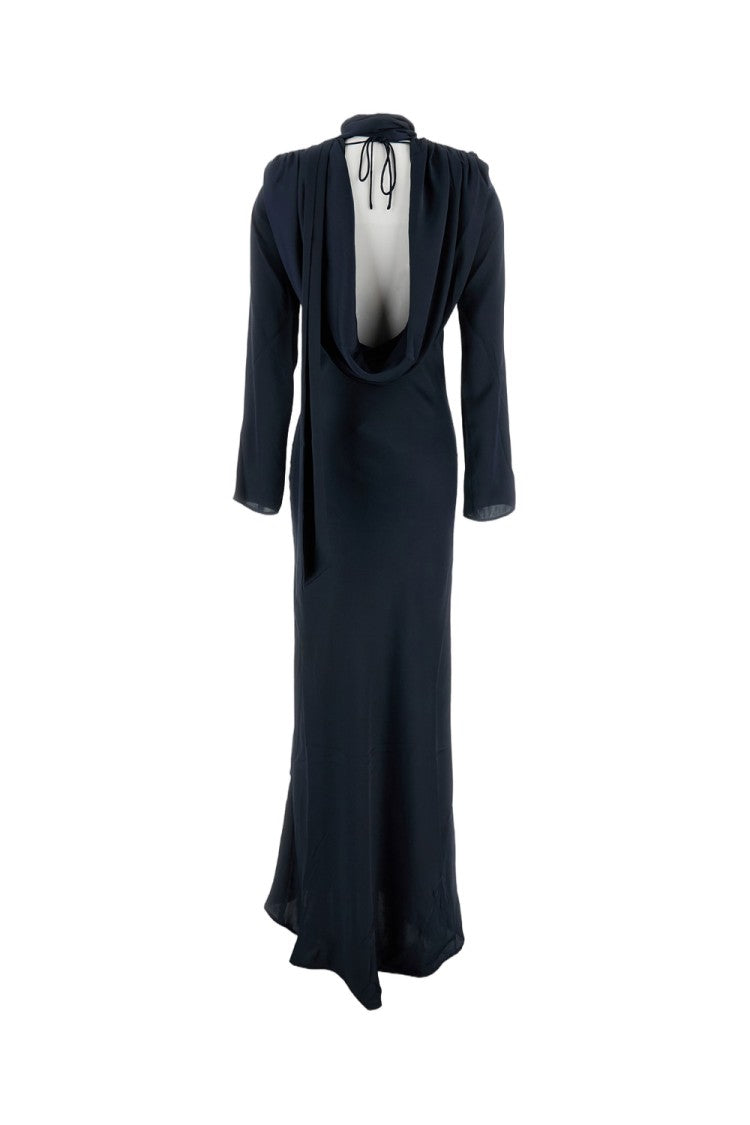 Rotate Birger Christensen Long Draped Satin Dress
