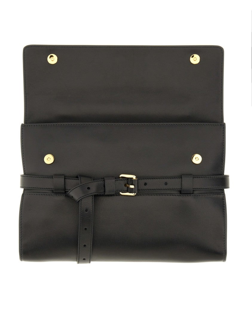 Moschino Nappa Leather "Tie Me" Clutch