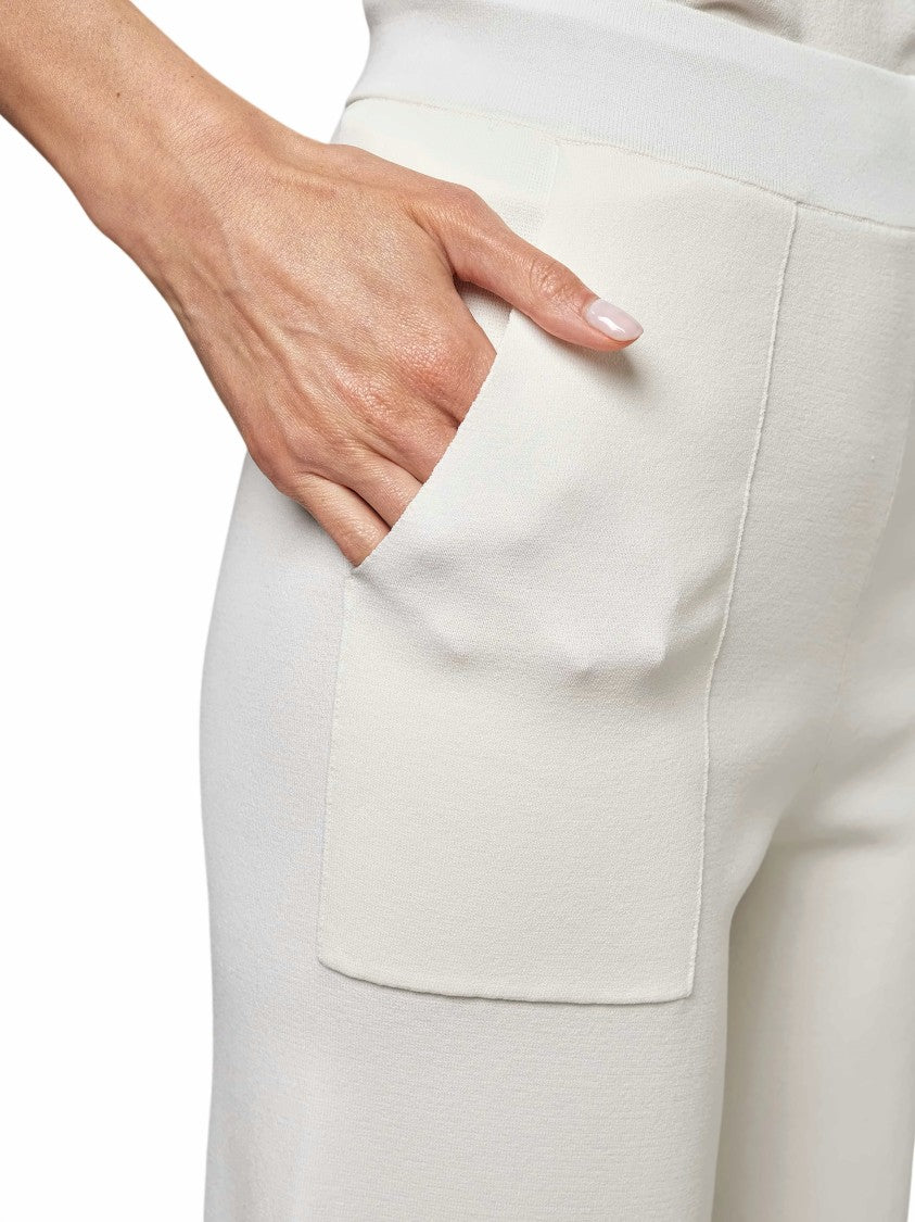 Alpha Studio Viscose Wide-Leg Cropped Pants