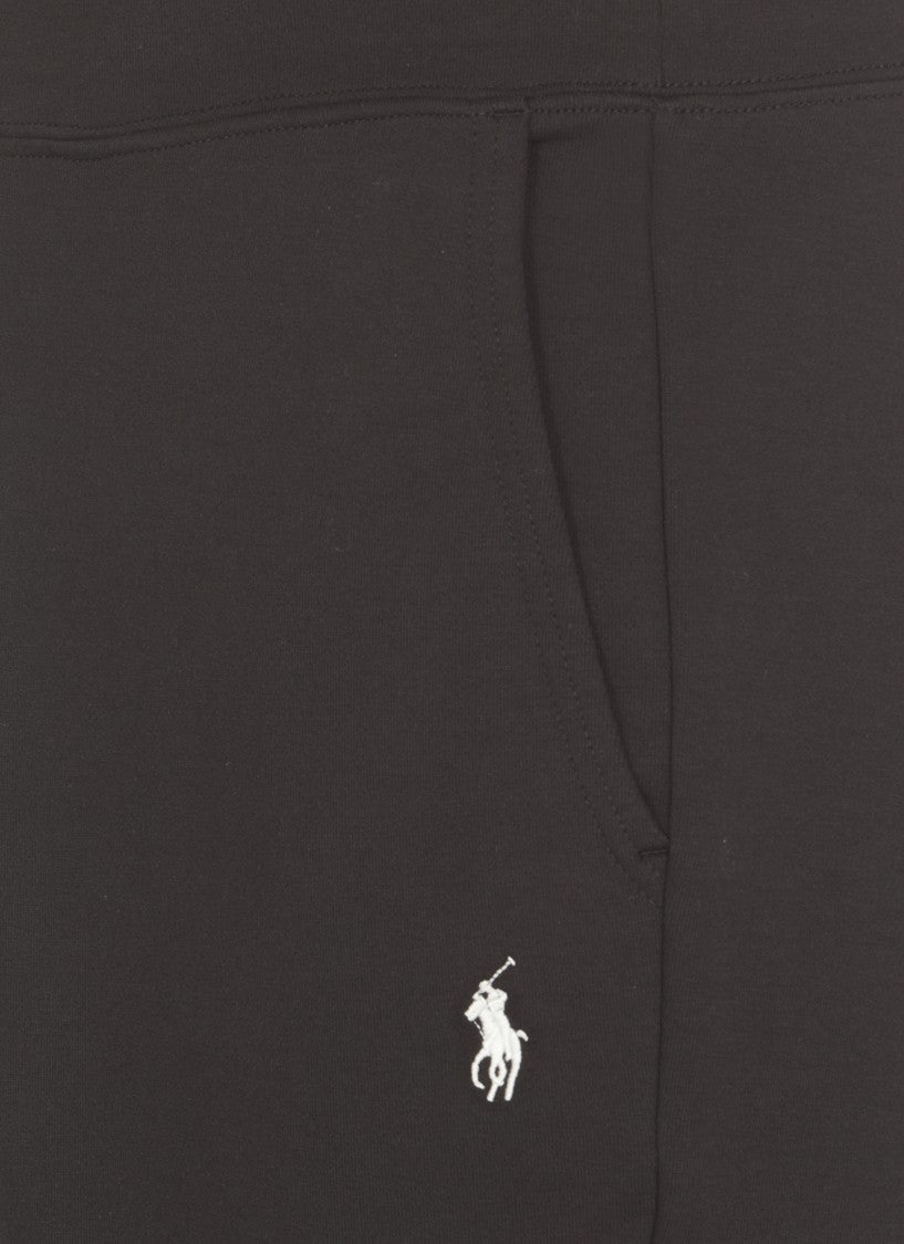 Polo Ralph Lauren Black Pony Embroidered Drawstring Cotton-Blend Sweatpants