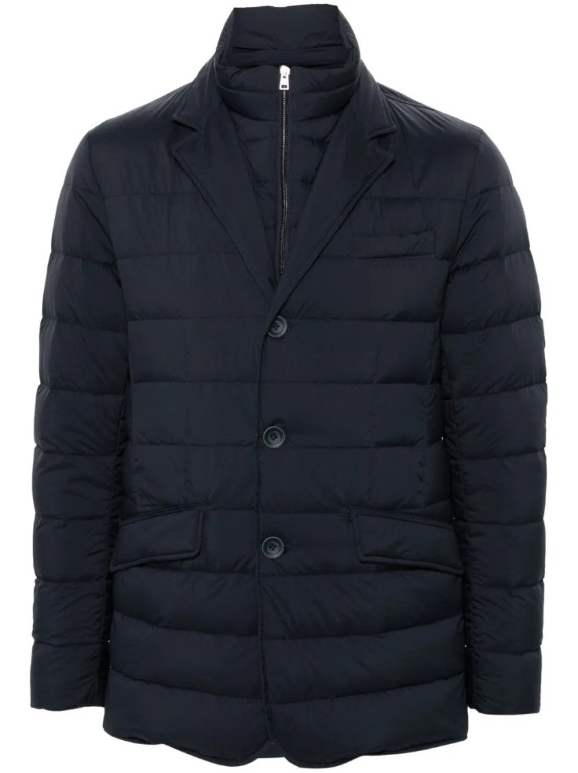 Herno Quilted Lightweight Down Coat With High Collar