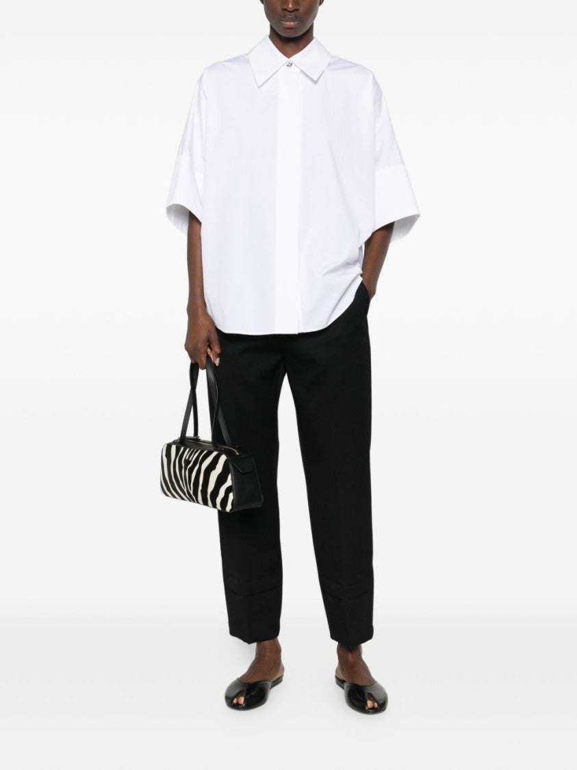 Givenchy White Silk And Nylon Button Top