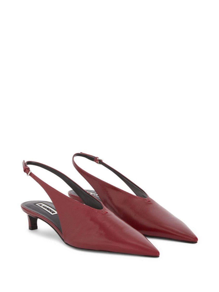 Jil Sander Red Leather Slingback