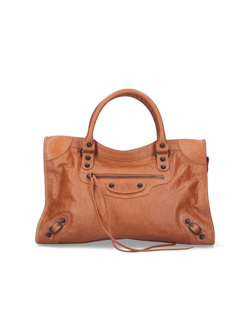 Balenciaga Structured Brown Handbag With Clean Lines