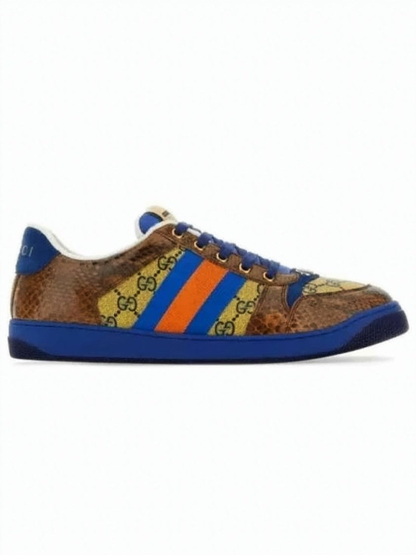 Gucci Low-Profile Sneakers With Textured Fabric And Interlocking Motifs