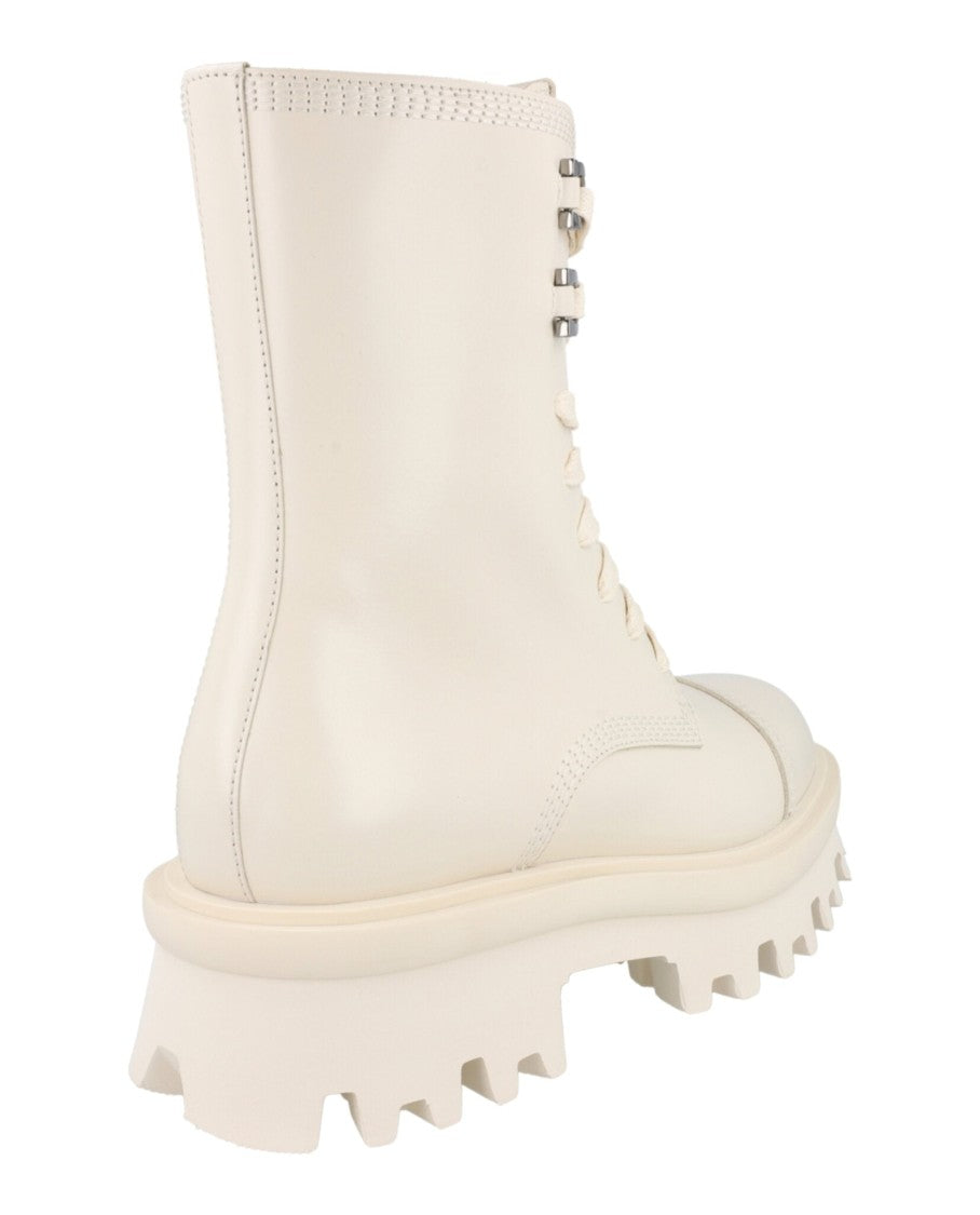 Ferragamo Kira Leather Combat Boots