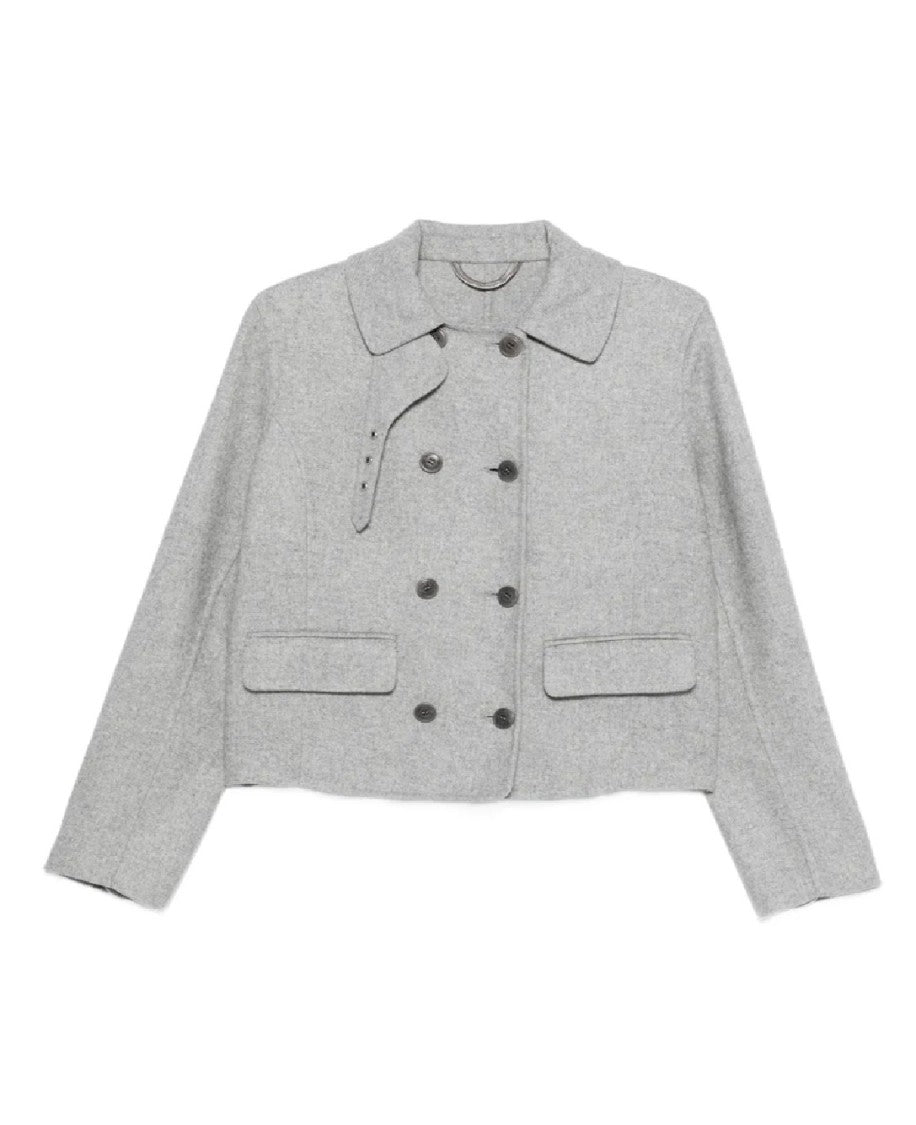 Ermanno Scervino Soft Wool-Polyamide Blend Cropped Double-Breasted Jacket