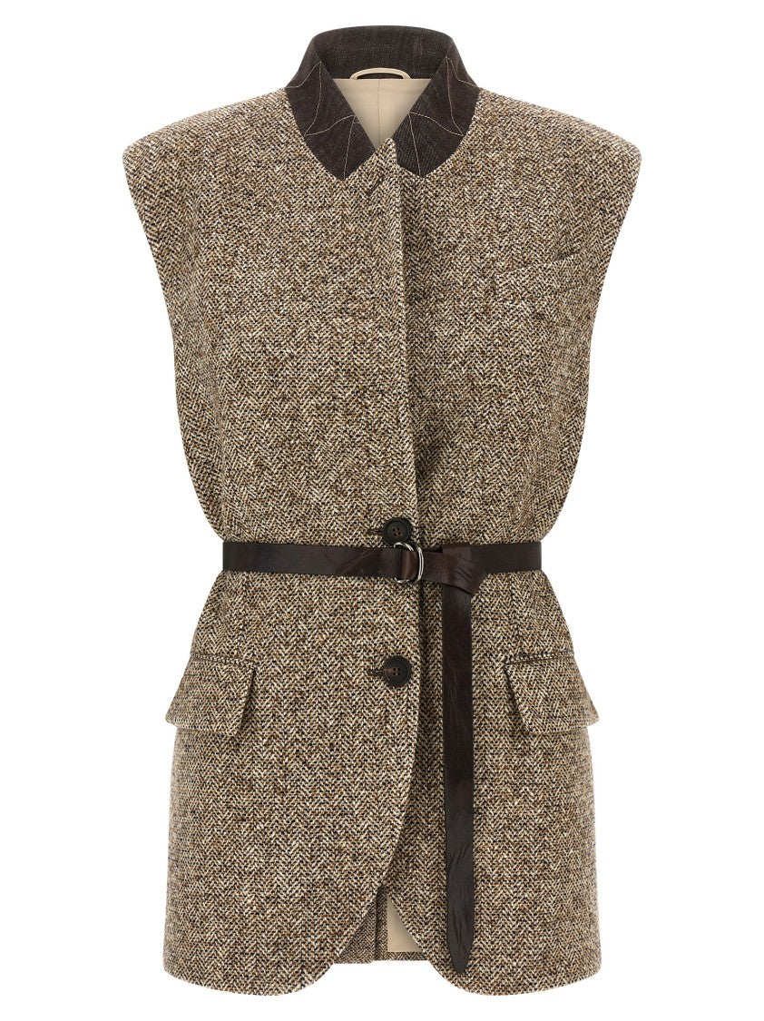 Brunello Cucinelli Buttoned Chevron Vest