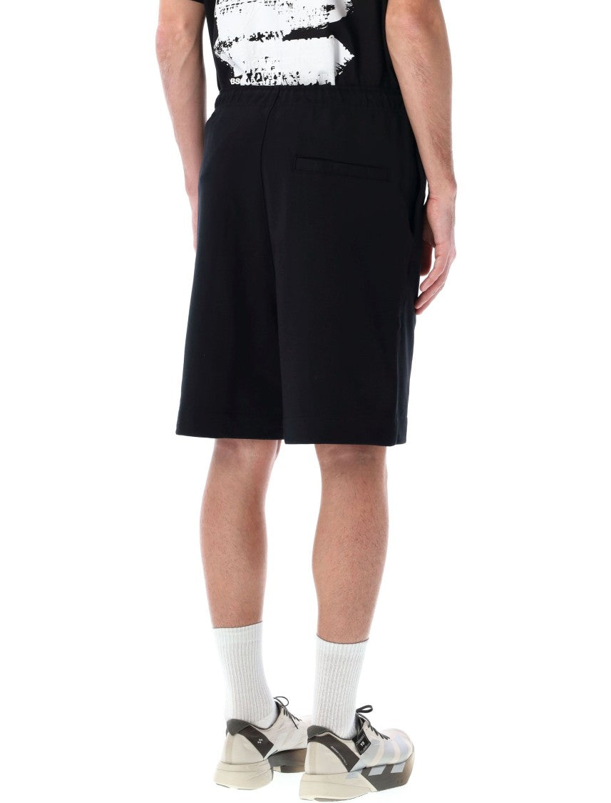 Y-3 Black French Terry Shorts With Functional Pockets