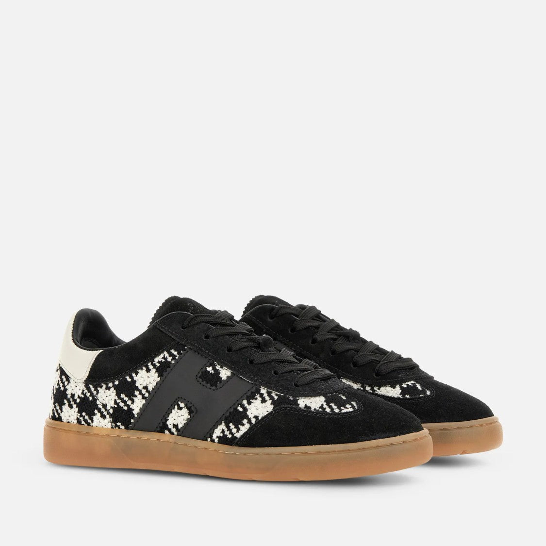 Hogan Houndstooth Suede Low-Top Sneakers