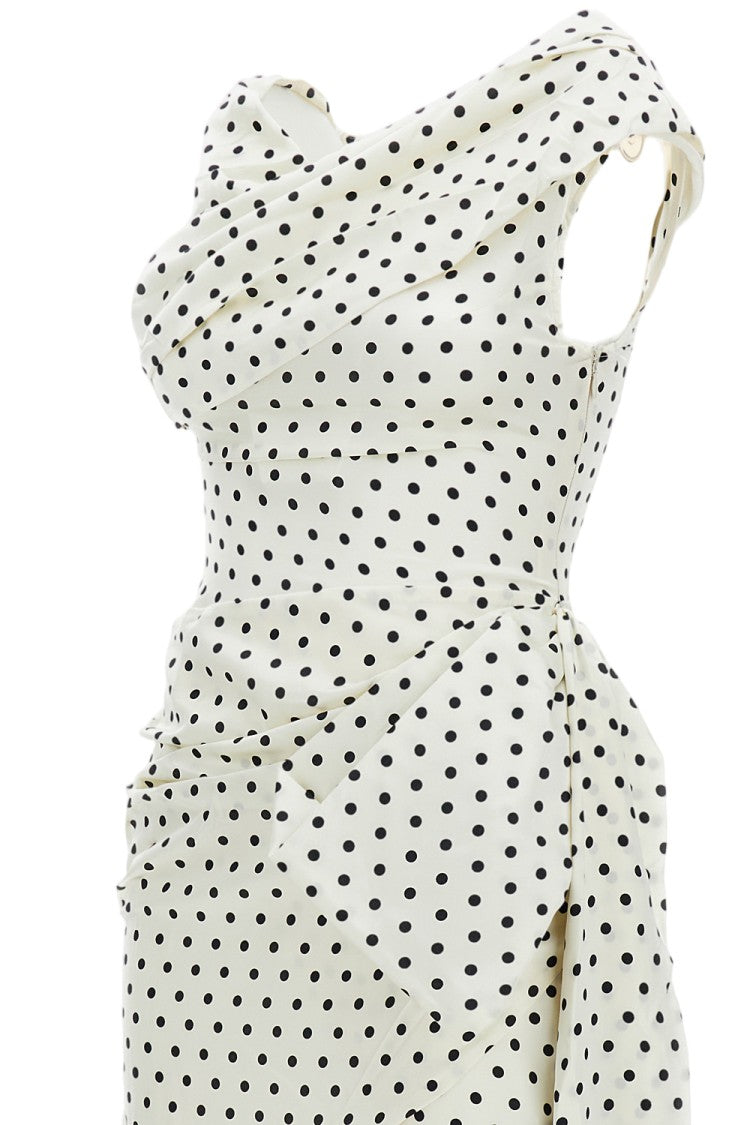 Self-Portrait Polka Dot Satin Mini Dress