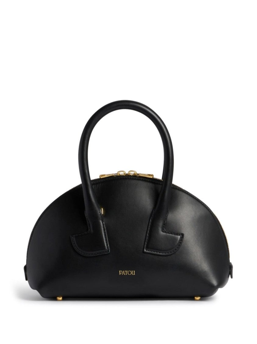 Patou Black Curved All Around Zip Bag