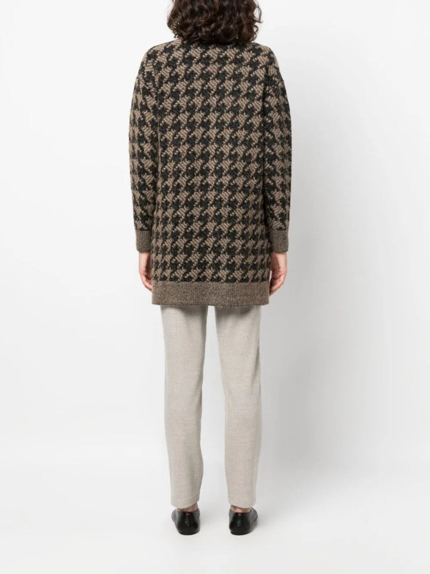 Lorena Antoniazzi Houndstooth-Pattern Knitwear Cardigan
