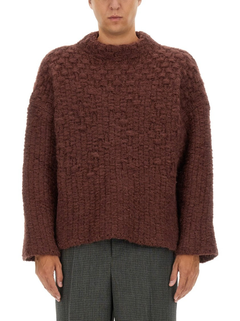 Jil Sander Textured Mohair Blend Knit With Flared Sleeves