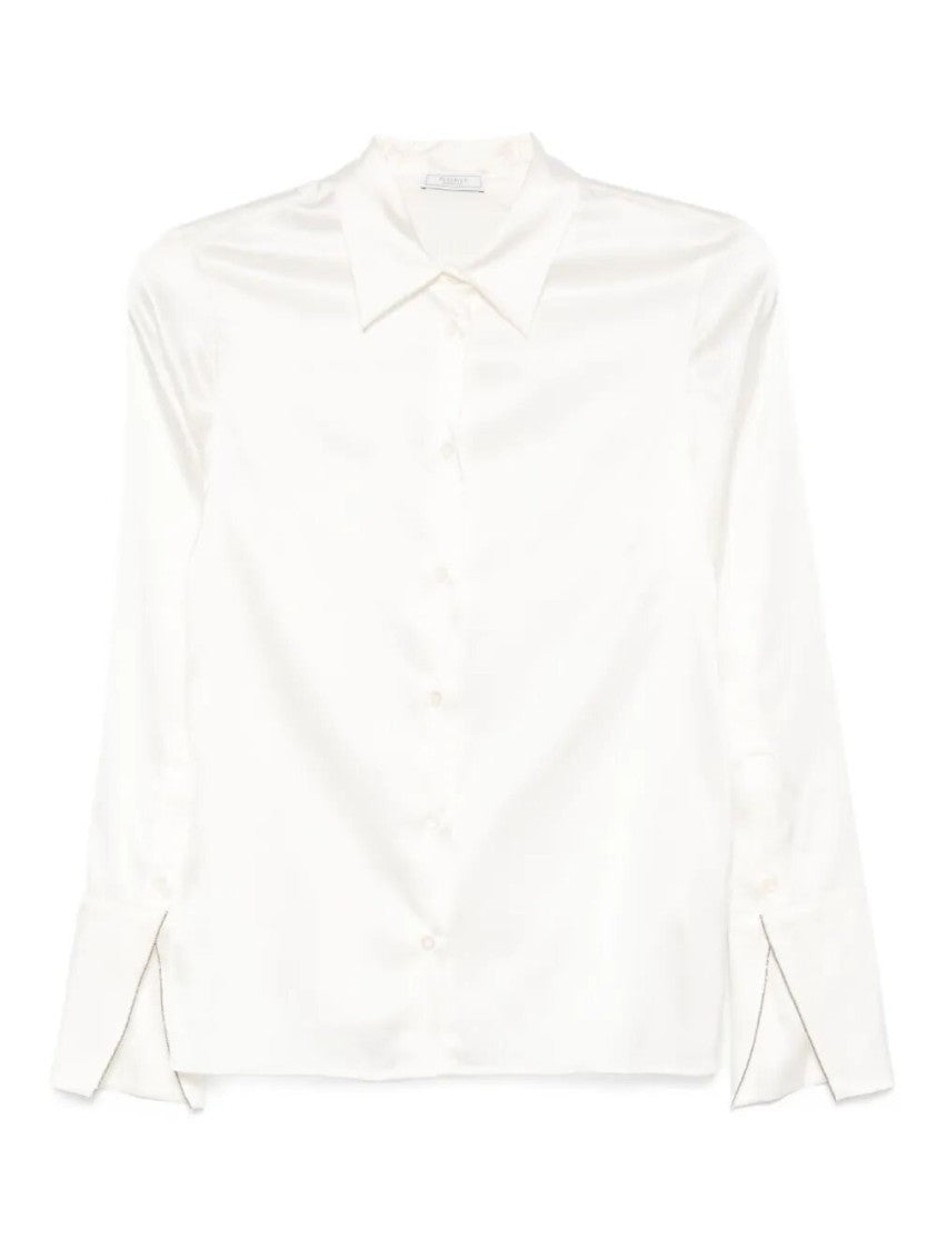 Peserico Long-Sleeve Silk Shirt With Flared Cuffs