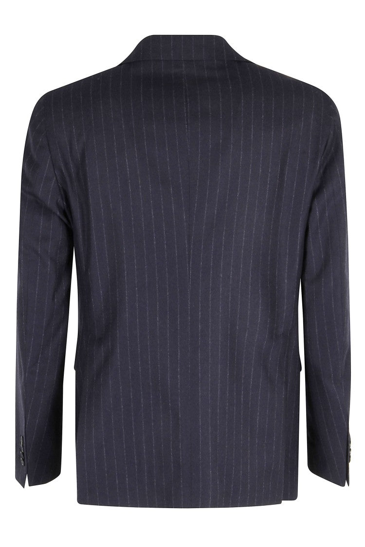 Tagliatore Pinstripe Wool Suit With Spear Lapel