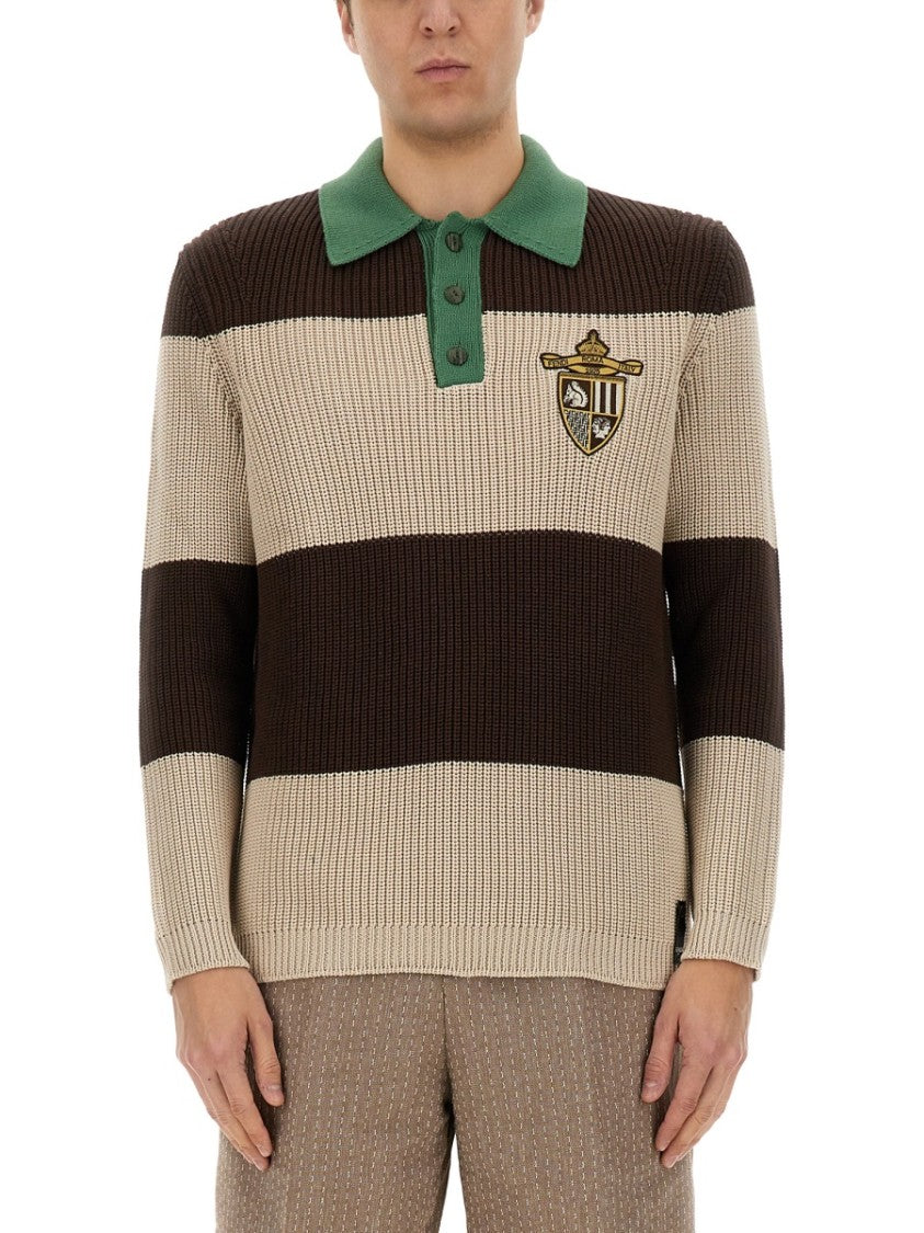 Fendi Ribbed Cotton Jersey Polo