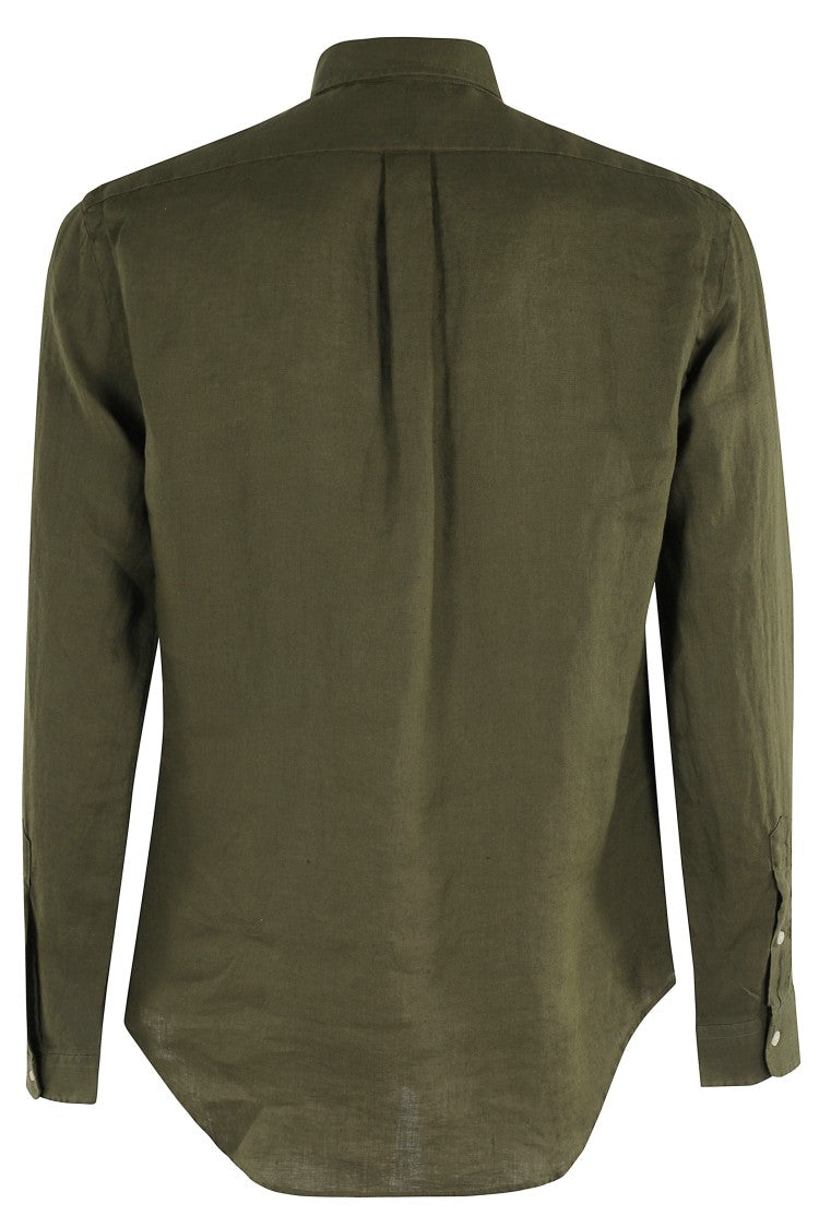 Polo Ralph Lauren Linen Sport Shirt With Contrasting Logo