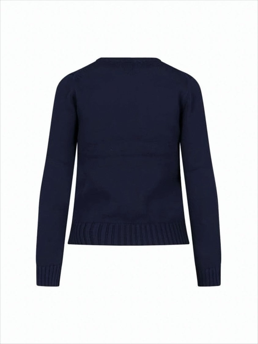 Polo Ralph Lauren American Flag Knit Sweater With Ribbed Details