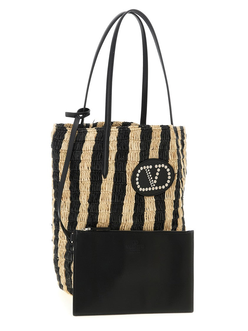 Valentino Garavani Natural Raffia Shopping Tote