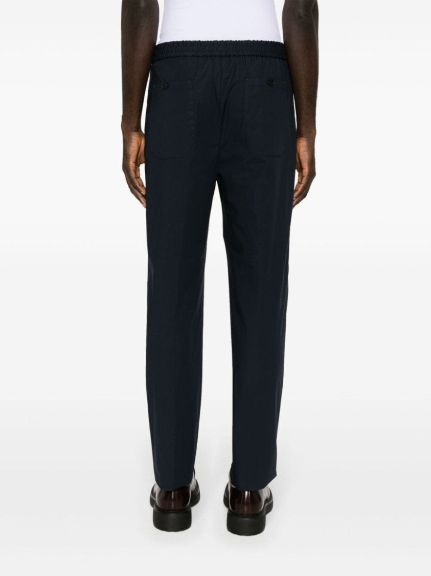Etro Navy Blue Stretch-Cotton Trousers